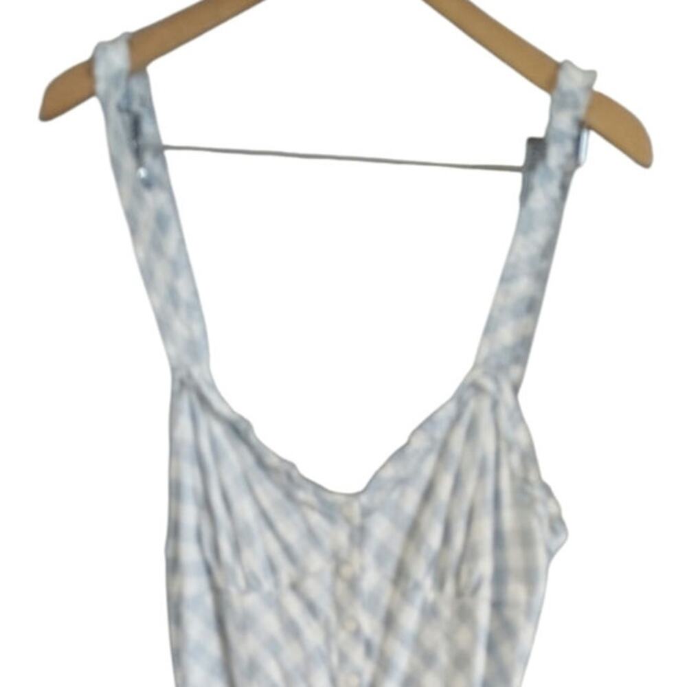 Urban Outfitters Blue White Gingham Wide Leg Jumpsuit Romper Womens Medium - Picture 3 of 7